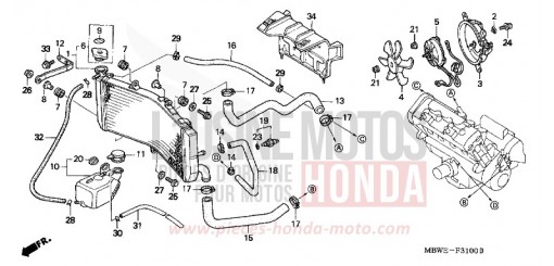 RADIATEUR CBR600F4 de 2004